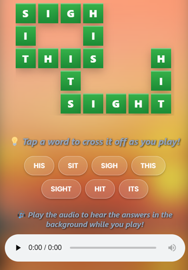 Audio player position on the page