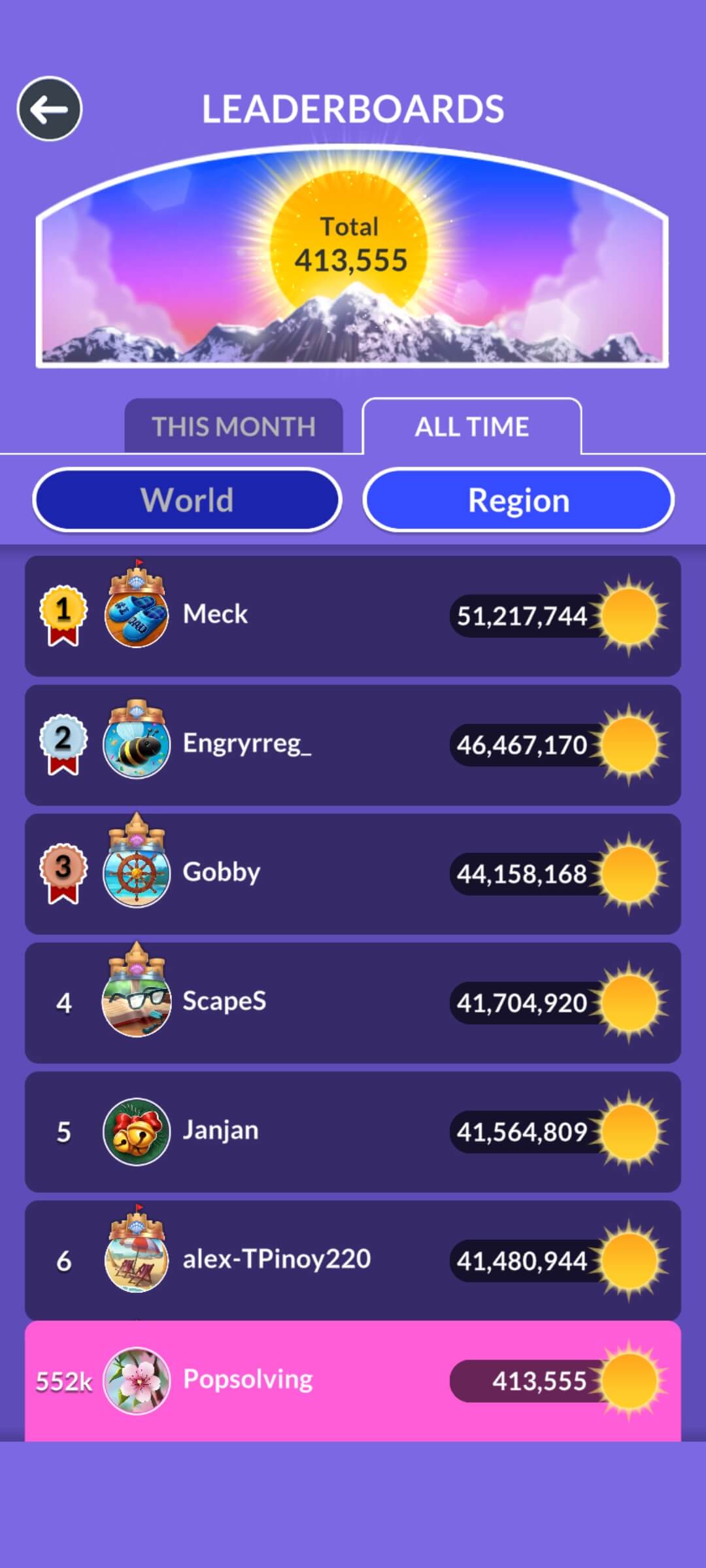 Wordscapes leaderboard update July 20, 2026